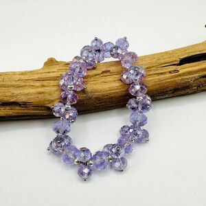 Faceted Light Amethyst Crystal Stretch Bracelet